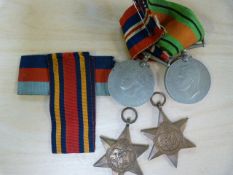 Set of four WW2 medals- Defence medal, war medal, 1939-45 star and Burma star