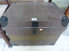 19th century banded metal trunk