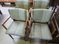 A Set of four upholstered retro carver chairs by Beresford and Hicks