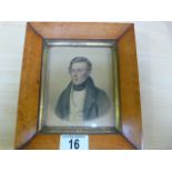 A Georgian miniature watercolour of a gentleman signed J.T Wilson '89