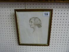 A Frank Eastman pencil drawing of Maude Eastman 1932