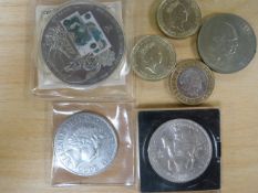 Small quantity of various coins including a £2 coin x 3( 2 x 1989 bill of rights tercentenary and