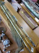 A four piece vintage fishing rod