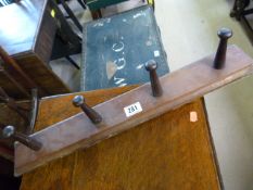 Small country stool and a mahogany coat rack