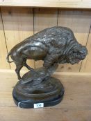 A Bronze model of a Bison