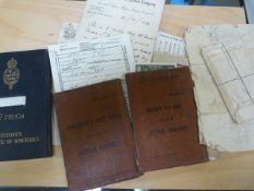 A small quantity of War related ephemera including demobilization papers,pay book etc.