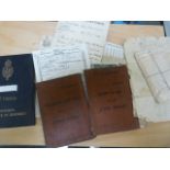 A small quantity of War related ephemera including demobilization papers,pay book etc.