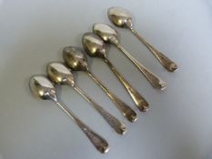 A set of six hallmarked silver coffee spoons - 80.9g