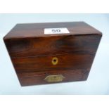 A Rosewood velvet lined box with lockable drawer under with campaign handle