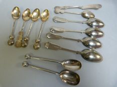 A quantity of oriental coffee spoons, A Tiffany & Co silverplated butterknife etc
