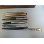 A Watermans Fountain pen (18K nib) and various others