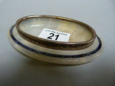 A Onyx and Marble pin tray with hallmarked silver mount London 1919