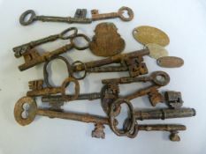 Quantity of various keys and brass tags