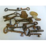 Quantity of various keys and brass tags