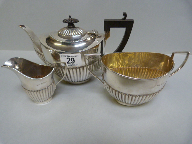 A hallmarked silver tea set by Jones & Compton, Birmingham 1908- total weight 442.1g