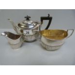 A hallmarked silver tea set by Jones & Compton, Birmingham 1908- total weight 442.1g