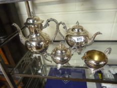 A silverplated tea service