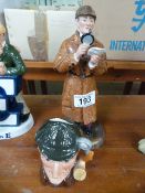 Royal Doulton figure "The Detective" HN2359, amd | character jug "The Sleuth" D 6635