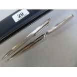 A silver pen and letter opener, possibly Scandinavian both marked 925