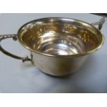 A Hallmarked Silver two handled bowl - weight 141.8g