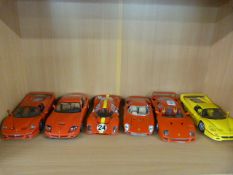 6 diecast models of Ferraris by Maisto, Burago etc.