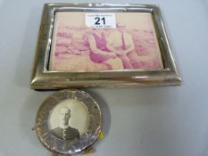 A Hallmarked silver photo frame and one other