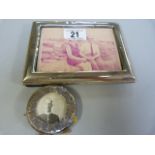 A Hallmarked silver photo frame and one other