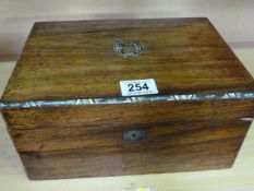 A Rosewood inlaid sewing box