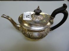 A Hallmarked Silver teapot - marked Birmingham 1893 - Total weight 319.6