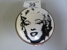 A Halcyon Days enamelled pot, Ltd. edition Andy Warhol ( 204/500) depicting Marilyn Monroe