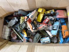A quantity of various Dinky and Corgi model cars in "played with" condition