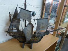 A model of a sailing ship