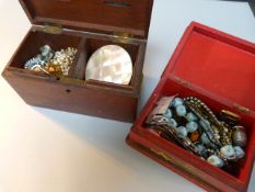A quantity of costume jewellery three boxes