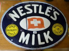 A Nestle's oval enamelled sign