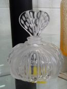 A Lalique Mirabel scent bottle, clear and frosted glass, signed Lalique France