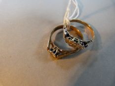 A diamond three stone ring set in 18ct gold with illusion setting ( size L 1/2) and a diamond