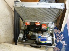 A Cased Pentax camera and parts etc