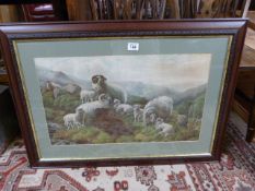 A Print of sheep in a Higland Scene by C H Watson