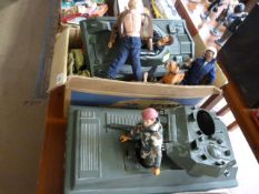 A large quantity of Action men, clothes and accesories, two tanks