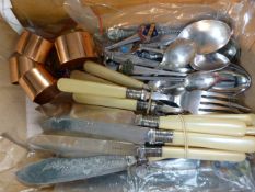 Small quantity of silverplated cutlery - to include a silver mustard spoon