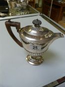 A Hallmarked silver coffee pot London 1893 Charles Stuart Harris - Handle A/F total weight - 389.3