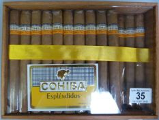 A box containing 22 "Cohiba Esplendidos" Habana cigars