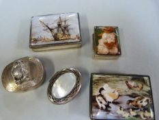 5 various silver boxes all marked 925