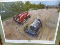 Terence Cuneo OBE RGI (1907 - 1996) "The Spirit of Brooklands" Limited edition print 247/850. Signed