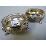 A pair of hallmarked silver salts Sheffield 1878 - weight 128.4