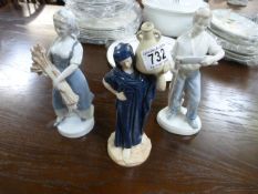 A Royal Worcester figure of a lady the water carrier and two others