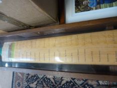 A framed Somerset County Cricket club bat, signed by 18 cricketers, including Marcus Trescothick,
