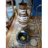 A Large West German vase and an ashtray