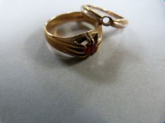 A 9 ct Gold ring and one other A/F - total weight 8.2g