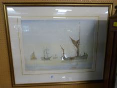 A watercolour of boats " Reminder" by Ray Figg '97